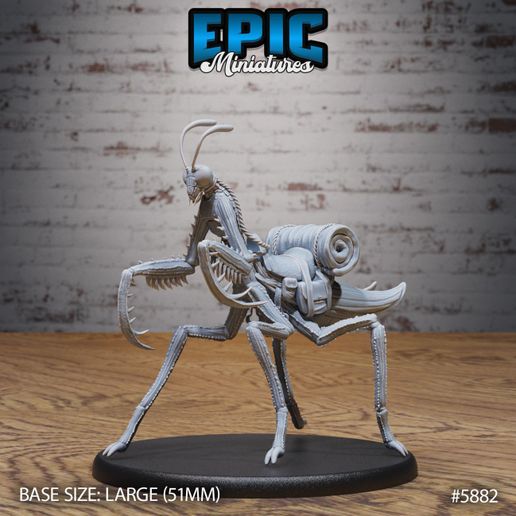 Giant Mantis Mount ‧ DnD Miniature ‧ Tabletop Miniatures ‧ Gaming Monster ‧ 3D Model ‧ RPG ‧ DnDminis ‧ STL FILE