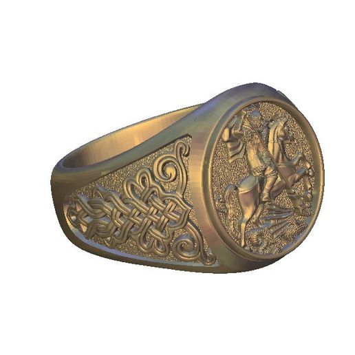 dragon warrior horse knight ring 3D model