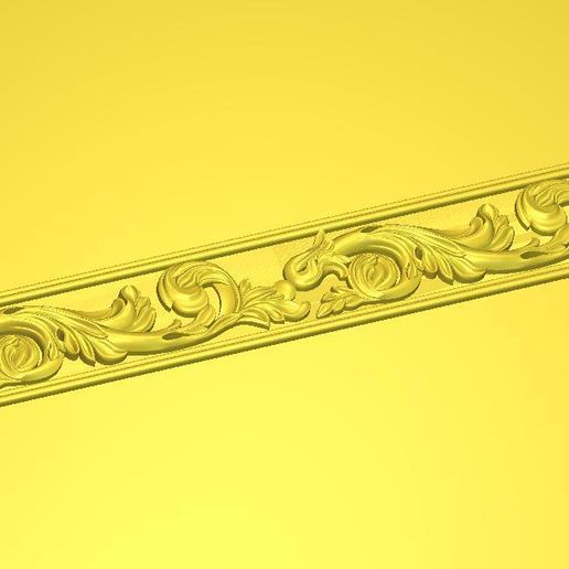 Classic Acanthus Scroll Border Relief 3D Model STL for CNC Router & Woodworking