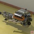 Hellcat-Tremec-TR6060_Render_2.jpg STL file TREMEC TR6060 for DODGE HELLCAT - GEARBOX・Template to download and 3D print