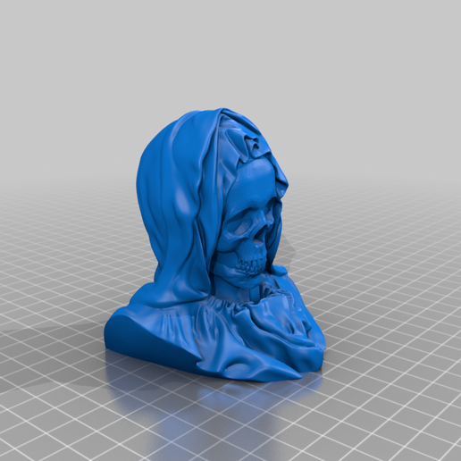 santa-muerte-bust.png Free STL file Santa Muerte (easy print)・3D printer design to download, topedesigns