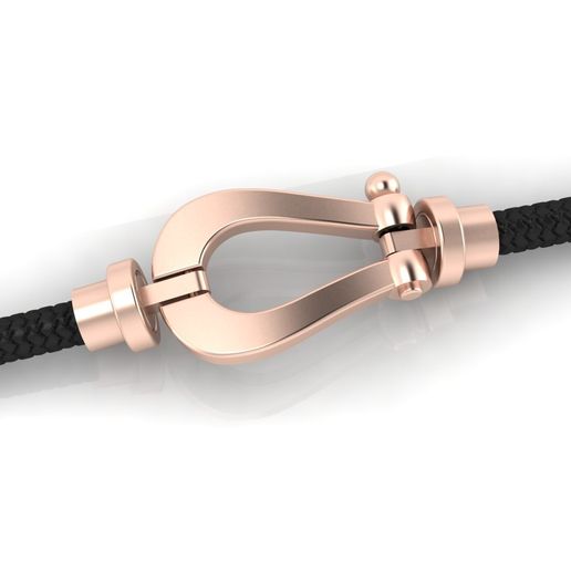 Rose Gold Plain Nautical Shackle Cord Bracelet