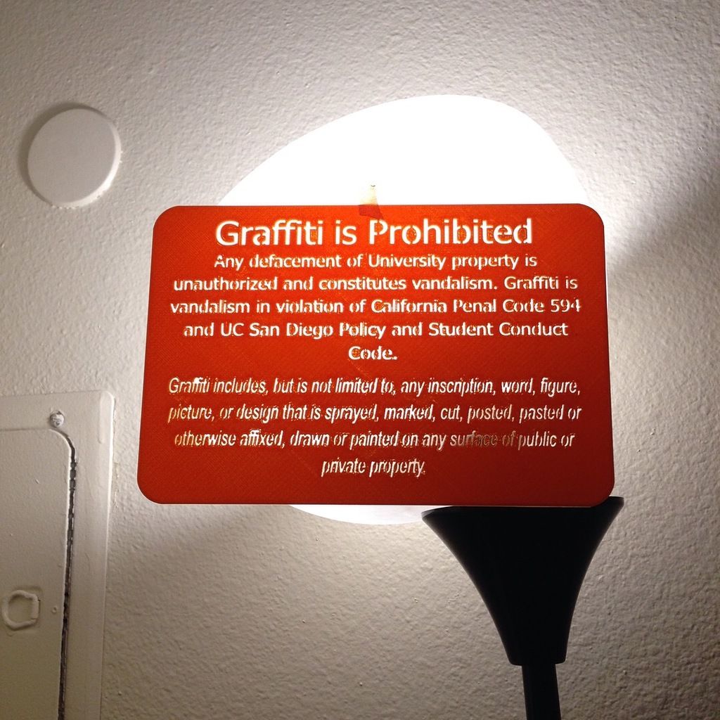 Download free STL file UCSD Graffiti Stencil • Design to 3D print ・ Cults