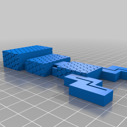 8-bit Mermaid Tail keychain 3D model