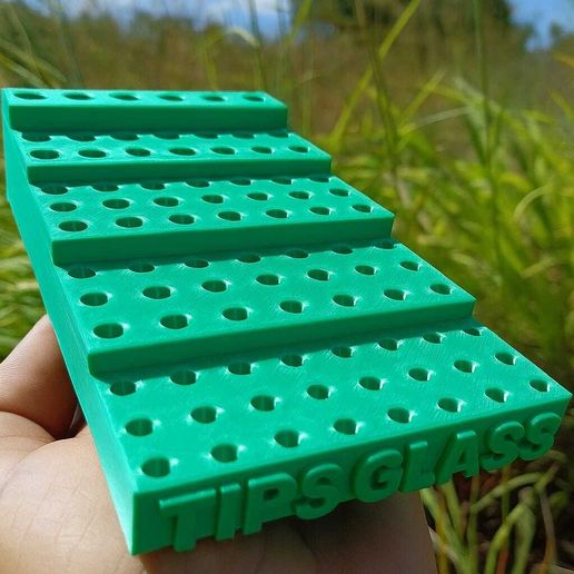 Glass Tips Display Stand – 5-Tier Counter Organizer for Headshops - 3D model önizlemesi