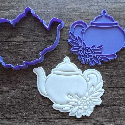 High tea cookie cutter with stamp 05