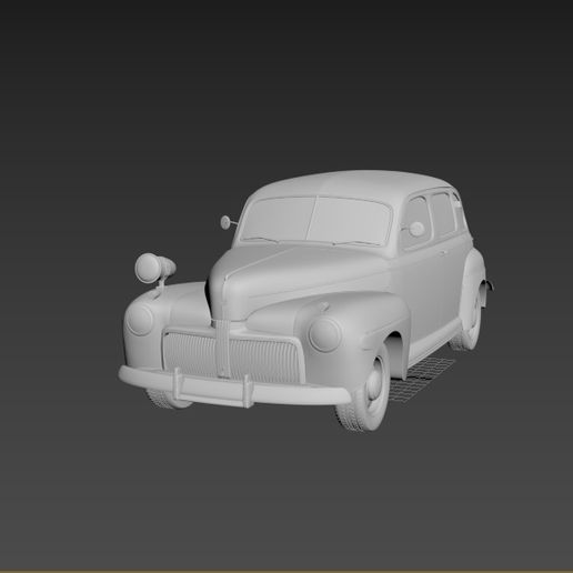 Ford V8 Super Deluxe Tudor Sedan Army Staff Car 1942 3D model