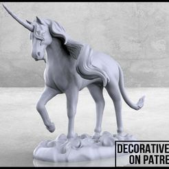 Unicorn_1-01.jpg Descargar archivo STL gratis Unicornio - Miniatura de mesa • Objeto para impresión 3D, M3DM