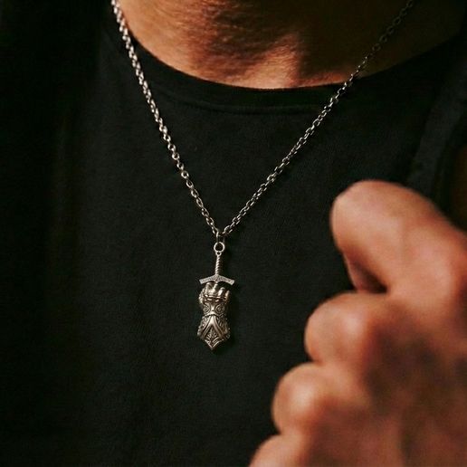 Knightly Gauntlet Sword Pendant