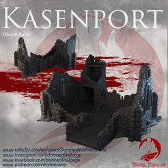 wuww.cults3d.com/én/users/DarkRealms/cre www .instagram.com/darkrealmsforge www .facebook.com/darkrealmsforge wwWwwW.oatreon.com/darkrealms Archivo 3D Dark Realms - Kasenport - Ruinas de la Iglesia・Idea de impresión 3D para descargar