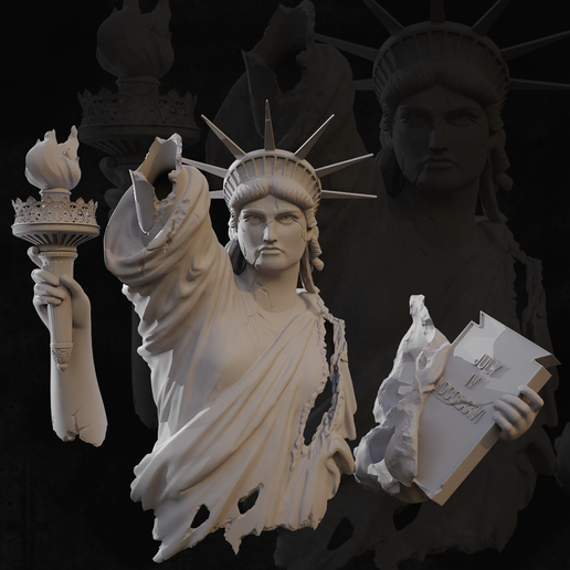🎲 Estátua da Liberdade danificada para jogos de mesa・Arquivo 3D