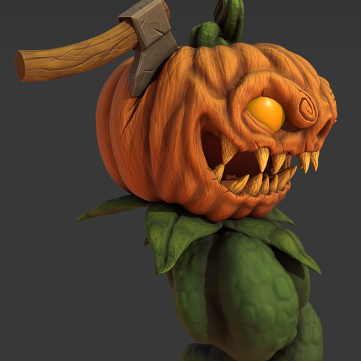 3.png Citrouille maudite - Modèle imprimé en 3D pour Halloween