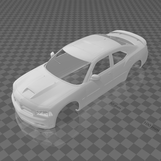 Dodge Charger SRT8 2008 Shell Body - Divided Parts for Easy Printing 3D model