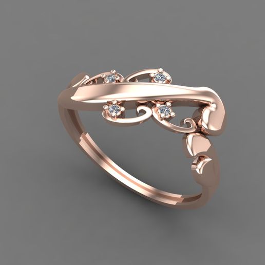 Womens Diamond Signet Ring Women Rings 3dmodels 3D print model 3D print model 3D model