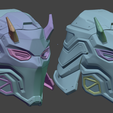 103.png Cyber Samurai - casque cosplay sci-fi - FICHIER NUMÉRIQUE STL POUR IMPRESSION 3D