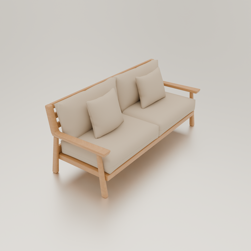 7.png 1/12 Scale Modern Miniature Sofa STL File for 3D Printing, Dollhouse Couch Digital Download, Diorama Furniture Accessory