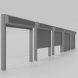 8.png RollUp Garage Door Set | 1/64 Scale Diorama Shutter Gate | STL STEP FBX | 3D Print | Modular Industrial Garage Compatible (Digital Download)