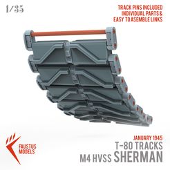 hvss-1.jpg STL file Sherman HVSS T-80 Tracks 1945 3d-print・Model to download and 3D print