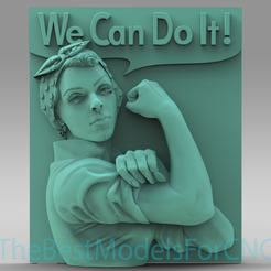 Woman-Says-you-can-do-it.png 3D-Modell STL-Datei für CNC-Router Laser & 3D-Drucker Frau sagt, Sie können es tun