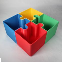 ALEX Ed STL file Interlocking Jigsaw Puzzle Piece Organizer Storage Box・3D printable model to download