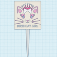 BIRTHDAY-GIRL-CAT.png Cake topper - Cat Princess Birthday Girl