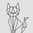 gato2.png Animals Geometric 2d - 34 Models Wall