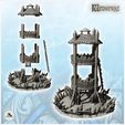 2.jpg Double platform wooden outpost with tile roof (4) - DnD Wargaming Medieval War of the Rose Saga