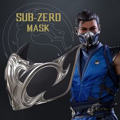 SUB-MASK.jpg STL file sub zero mask mortal kombat 1・3D printer design to download