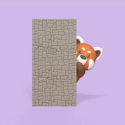 Cod1898-Red-panda-behind-the-wall-1.jpeg Fichier 3D Panda rouge derrière le mur・Plan pour impression 3D à télécharger