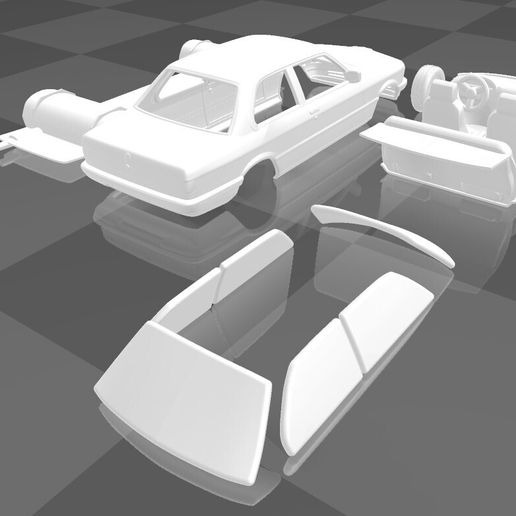 Captura-de-pantalla-2026-01-01-194603.jpg BMW 3 Series E21 Coupe 1975 – Detailed Separate Parts Model Kit – STL for 3D Printing
