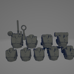 Copertina Busti PNG.png Fichier STL gratuit Les torses des Spaceguards en colère sont propres・Modèle pour impression 3D à télécharger
