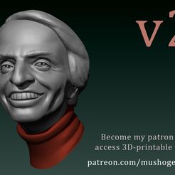 sagan_patreon1.jpg 3D-Datei Büste von Carl Sagan (v1) kostenlos・Objekt zum Herunterladen und Drucken in 3D
