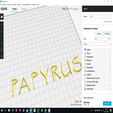 CURA.png PAPYRUS font uppercase 3D letters STL file