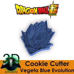 Marketing_VegetaBlue.png Descargar archivo STL VEGETA BLUE EVOLUTION COOKIE CUTTER / DRAGON BALL SUPER • Objeto imprimible en 3D, DavidGoPo3D
