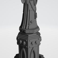 W1.png Free STL file Pedestal with Hooded statue・Model to download and 3D print
