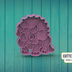 | CUTTERDESIGN Dy COOKIE CUTTER WAKER STL file Triceratop Dinosaur Triceratop Dinosaur Triceraptos Cookie Cutter M18・3D print object to download