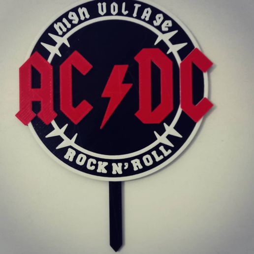STL file Topper cake Logo AC/DC ACDC ACDC 🍰 ・3D print object to ...