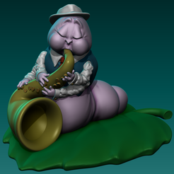 gusanoid-front.png STL file Music worm・3D printing design to download, rober5