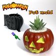 Jack-O'-Lantern-Pot-mold.jpg Jack O' Lantern Pot mold - Include Pot file for print - You can make pots of any size you want for your plants