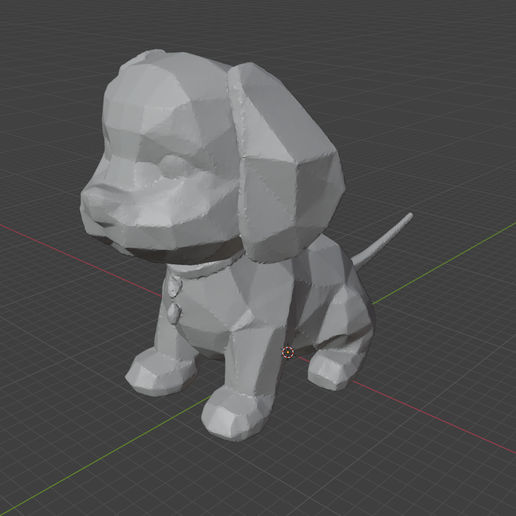 Cute low poly dog 3D model