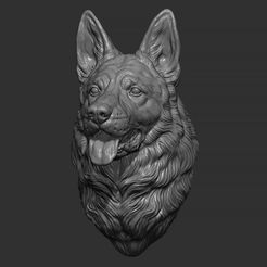 2.jpg Archivo STL Cabeza de perro pastor alemán・Idea de impresión 3D para descargar