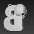 Skull-Themed-B-Letter-Keychain-3D-Print-File-18.jpg Skull-Themed "B" Letter Keychain 3D Print File