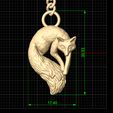 Measures.jpg Key holder chain printable 3D model fox