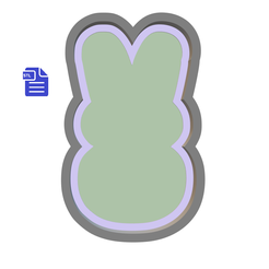 STL00866-1.png Файл 3D 1шт Силуэт пасхального кролика Форма для бомбочек для ванны・Дизайн 3D принтера для загрузки