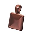 Concaved-faceted-square-cushion-pendant-charm-10.jpg Quadratische konkave Kissen Anhänger Charme mit Bügel 3D-Druck Modell