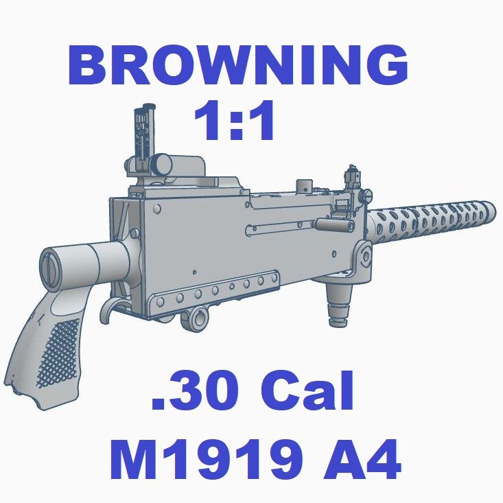 Download STL file 1:1 Browning M1919 (M1919A4) 30 Cal Machine Gun • 3D ...