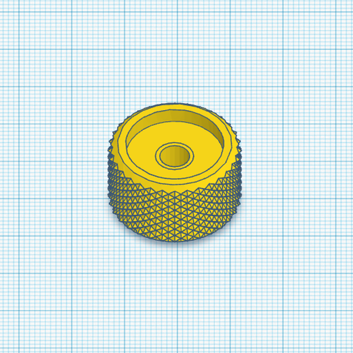 knurled potentiometer knob (wide) 3D model