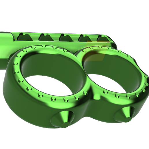 Brass knuckles for 2 fingers with a hammer