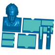 ENHall.png Free STL file UPDATED Einstein Postit Note, Pen, USB, SD, Micro-SD Holder (Modular Office Desk Organizer)・Object to download and to 3D print