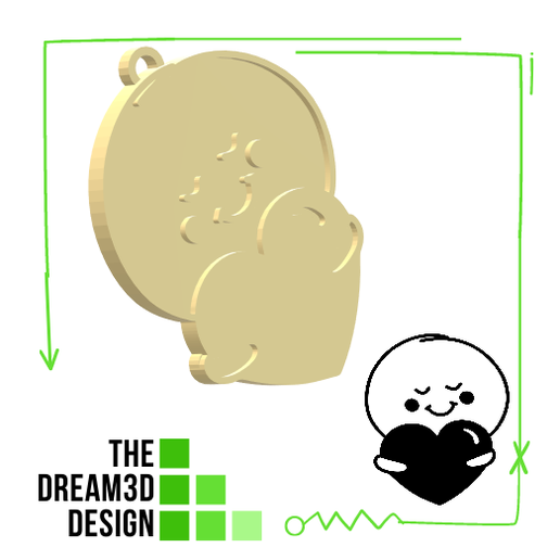 STICKER IN LOVE KEYCHAIN / KEY RING / PENDANT 3D model